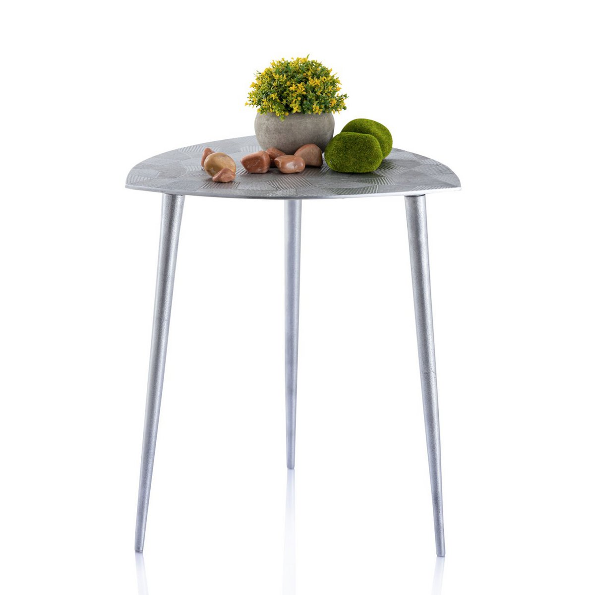 Beistelltisch 4-teilig Metall Dekotisch Alster 40x45x40 cm dreieckig klass. Design silber o. gold
