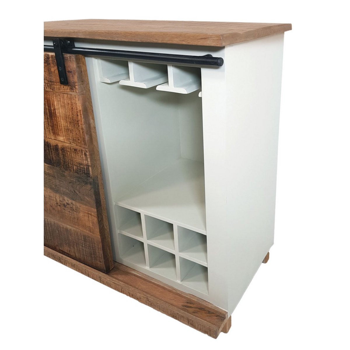 Bar cabinet W 72 H 80 cm wine rack wine cabinet house bar wine bar sideboard California white mango wood
