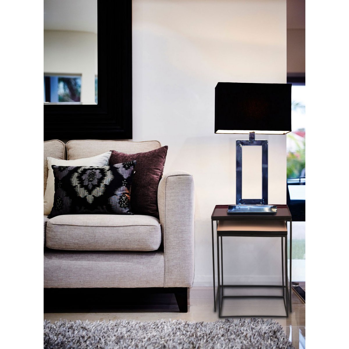 Side table set of 2 45 H 45 cm decorative table lamp table sofa table Copenhagen table enamel