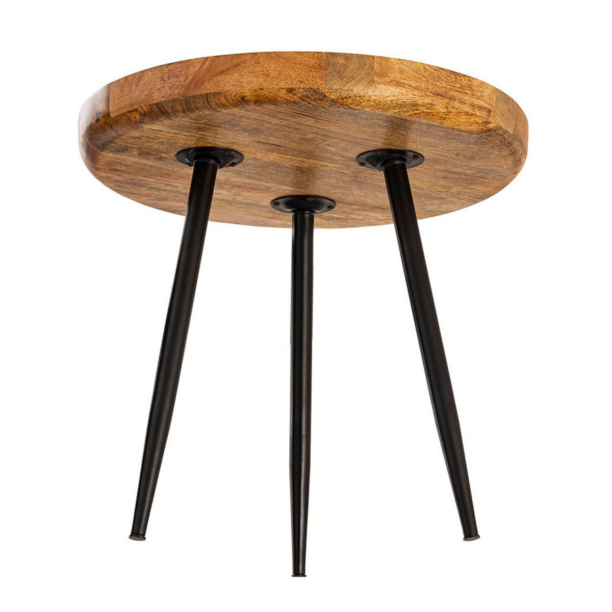 Side table wood round ø 40 or 50cm coffee table living room table Vancouver metal feet matt black