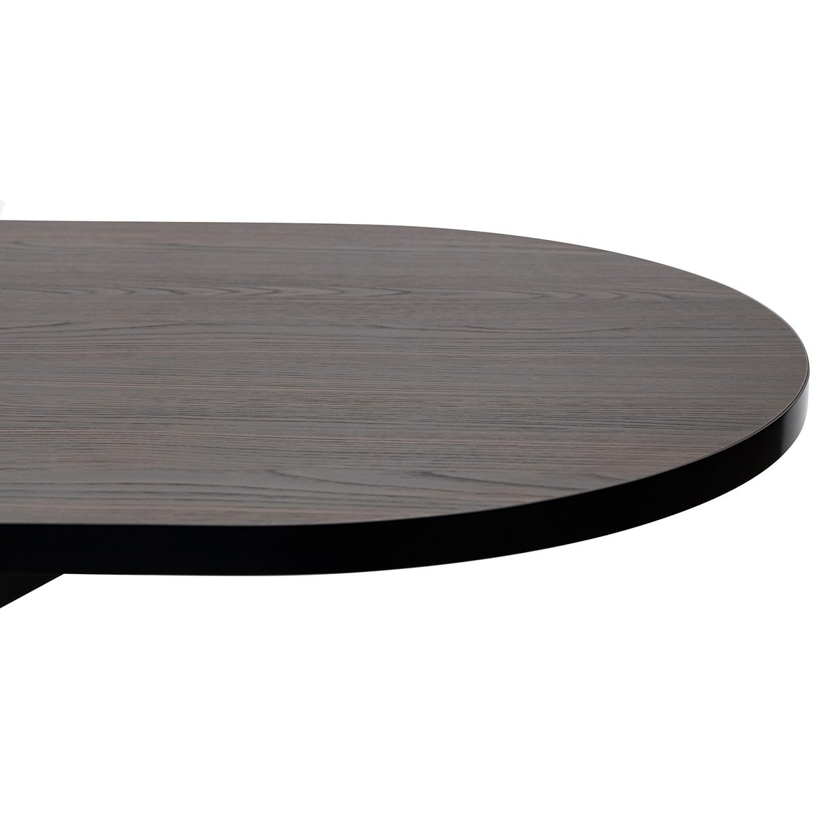 Stalux Flat oval dining table 'Noud' 240 x 100, color black / brown wood