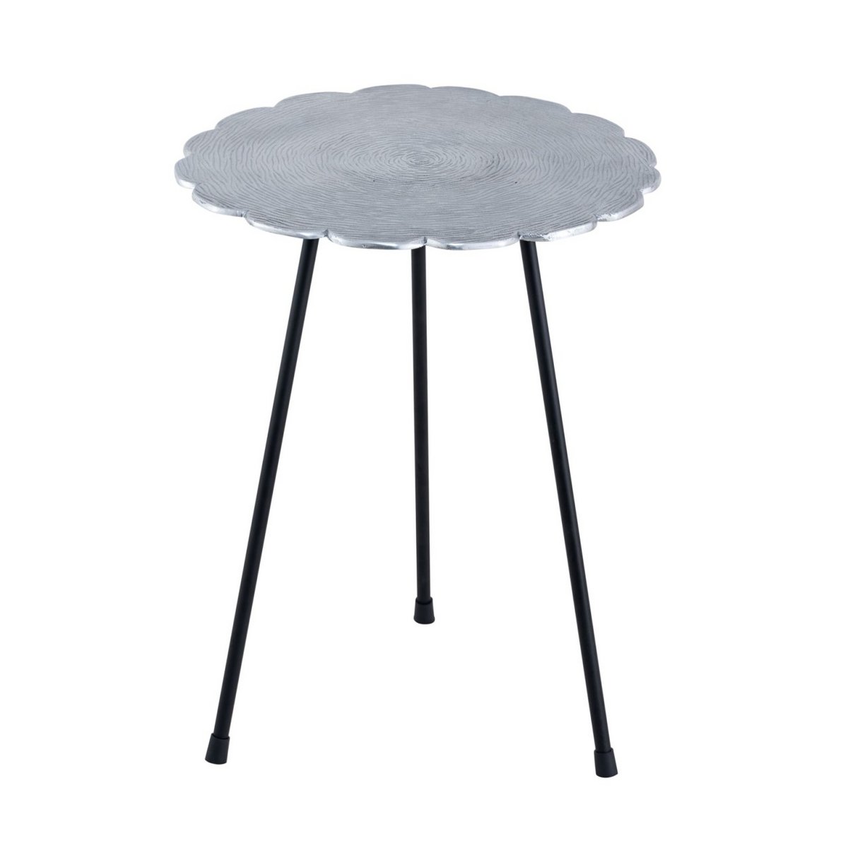 Beistelltisch Metall 4-teilig Dekotisch Hilton ø 35 x H 45 cm rund silber o. gold Aluminium
