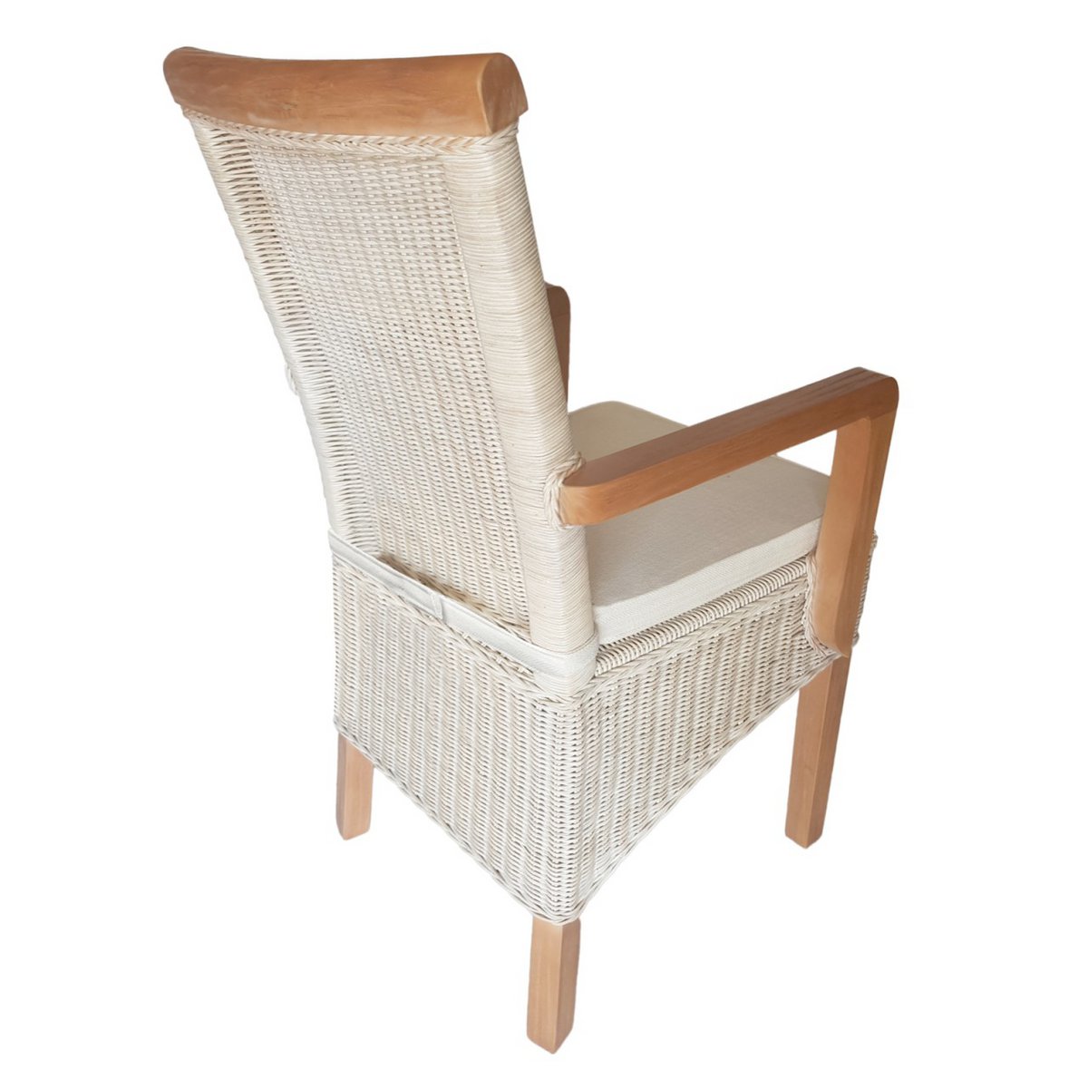 Dining room chairs set with armrests 2 pieces rattan chairs white Perth