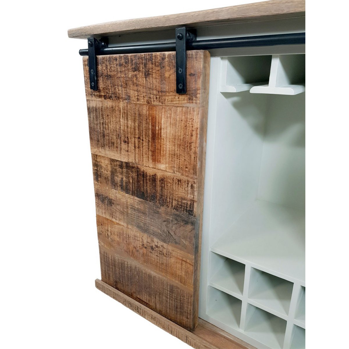 Bar cabinet W 72 H 80 cm wine rack wine cabinet house bar wine bar sideboard California white mango wood