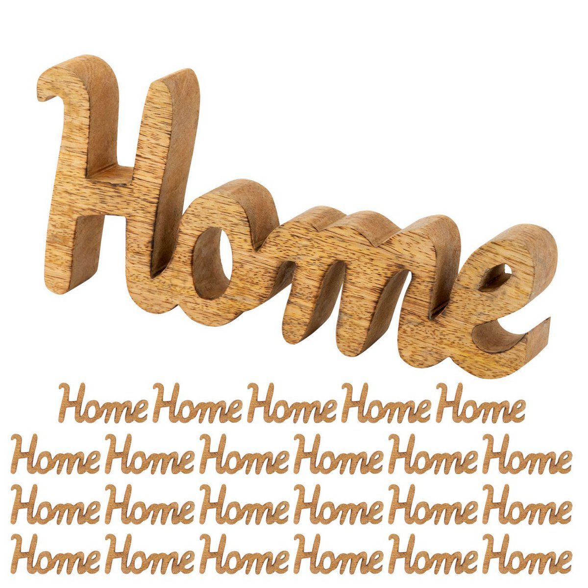 Wooden figure lettering Home W28x12cm Masterbox 24 pieces decorative lettering solid mango wood