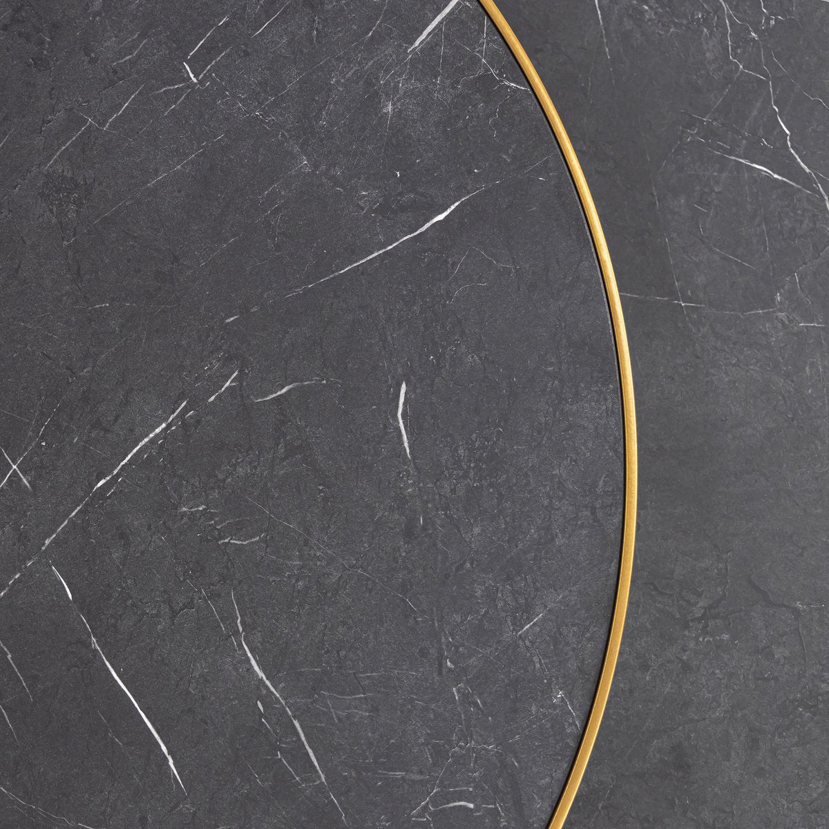 Stalux Coffee table set 'Saar' around 80 and 60cm, color gold / black marble