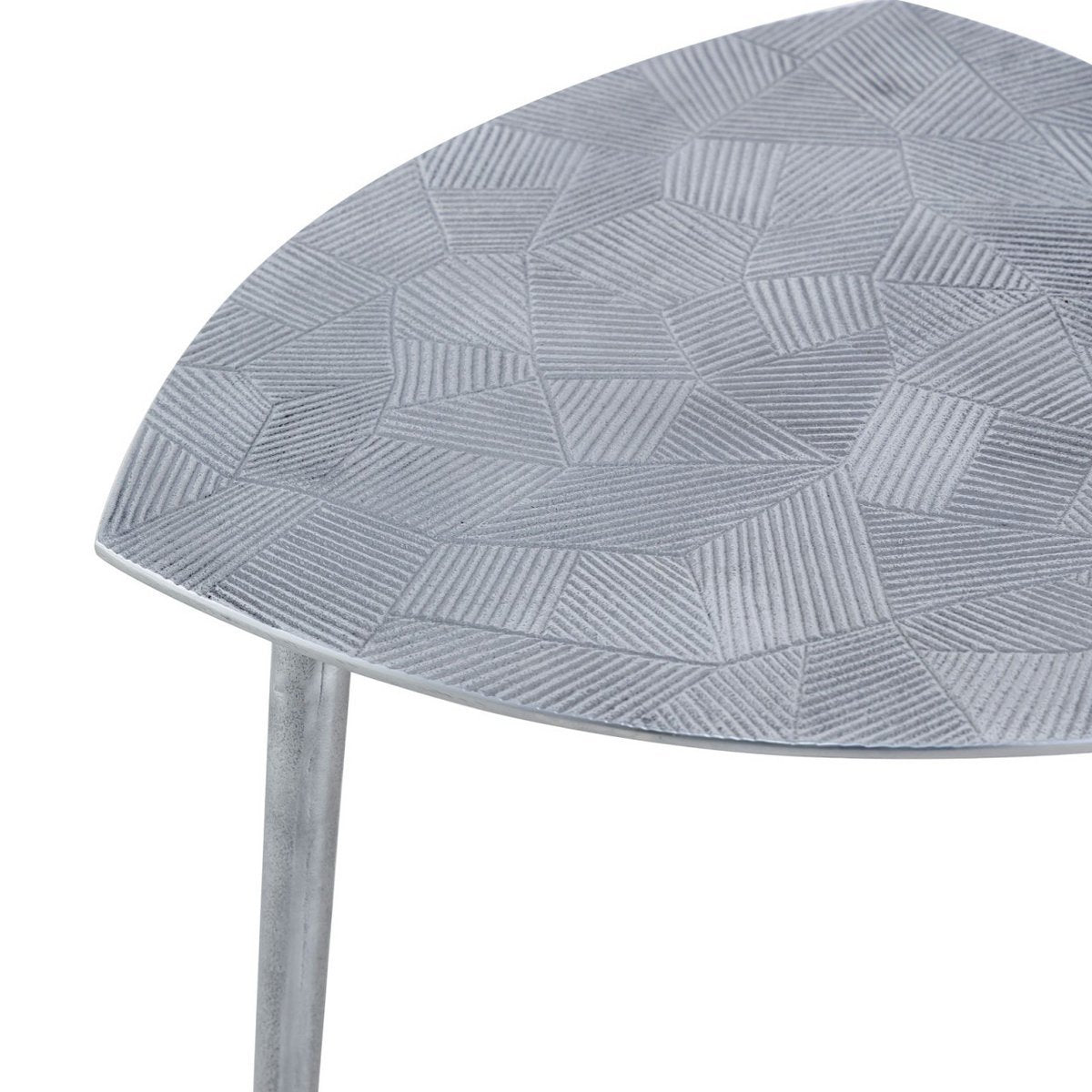 Side table metal decorative table Alster 35x46x35 cm triangular classic design aluminum silver or gold