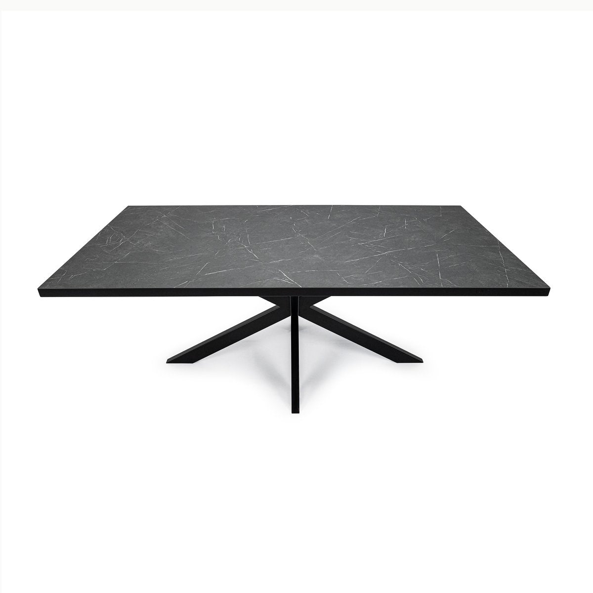 Stalux Dining table 'Gijs' 200 x 100cm, color black / black marble