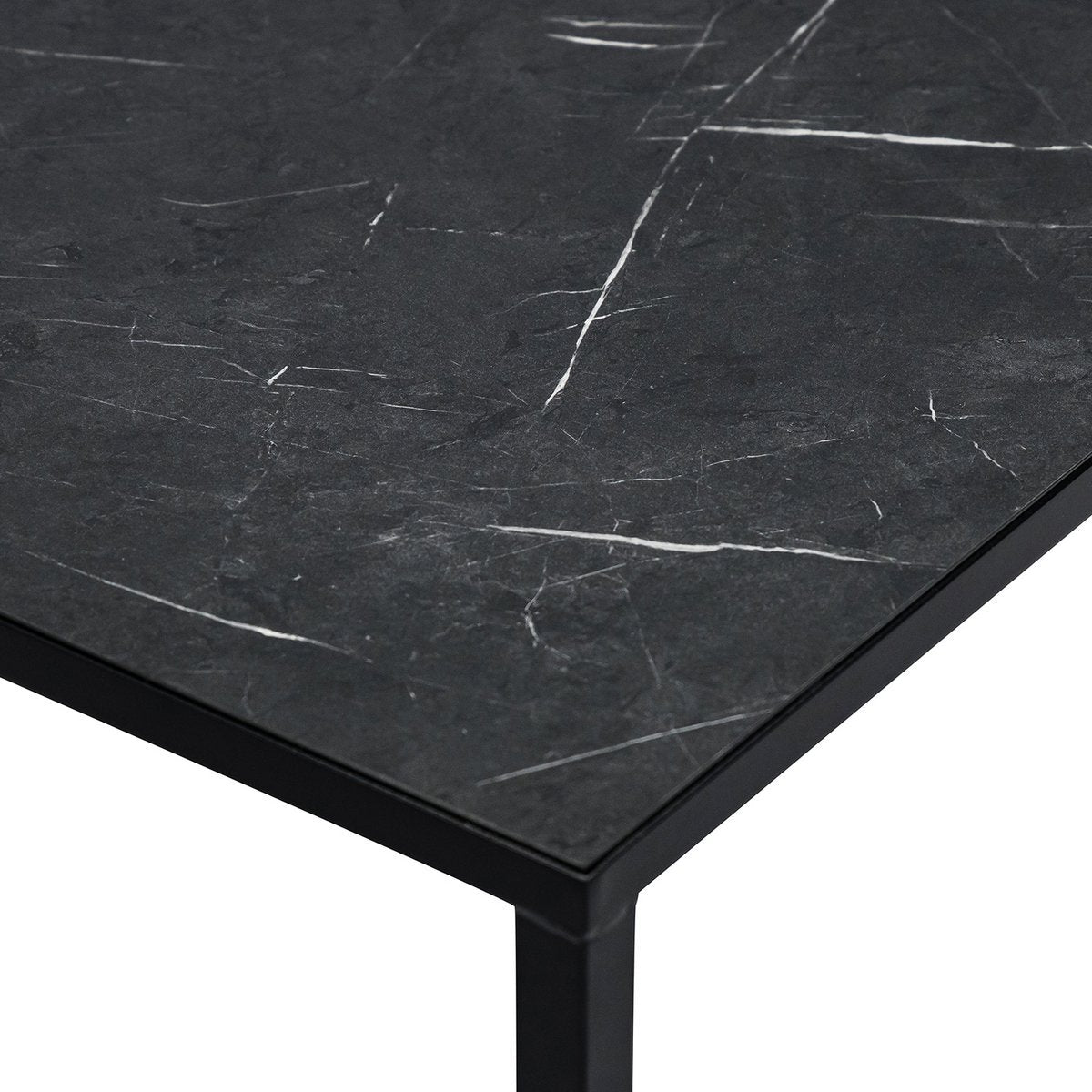 Stalux Coffee table set 'Lisa' 65 and 50cm, color black / black marble
