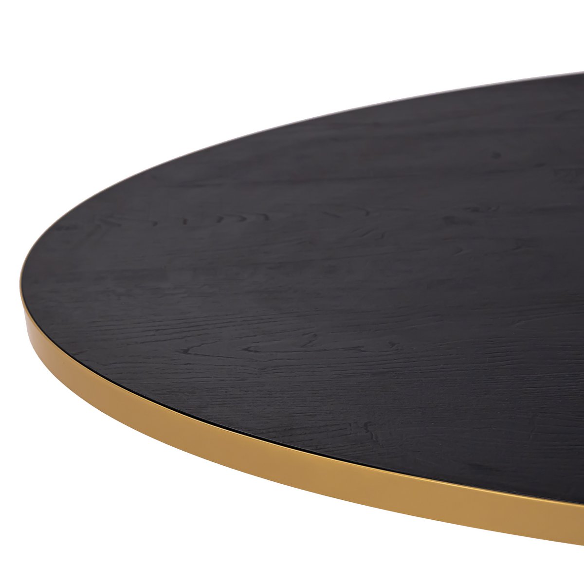 Stalux Oval dining table 'Mees' 180 x 100cm, color gold / black oak