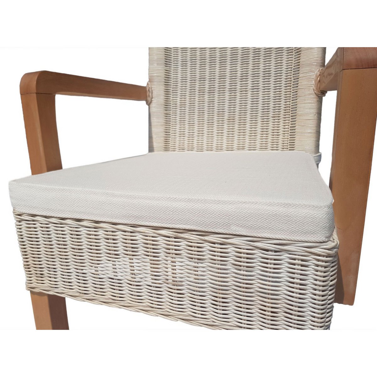 Dining room chairs set with armrests 2 pieces rattan chairs white Perth