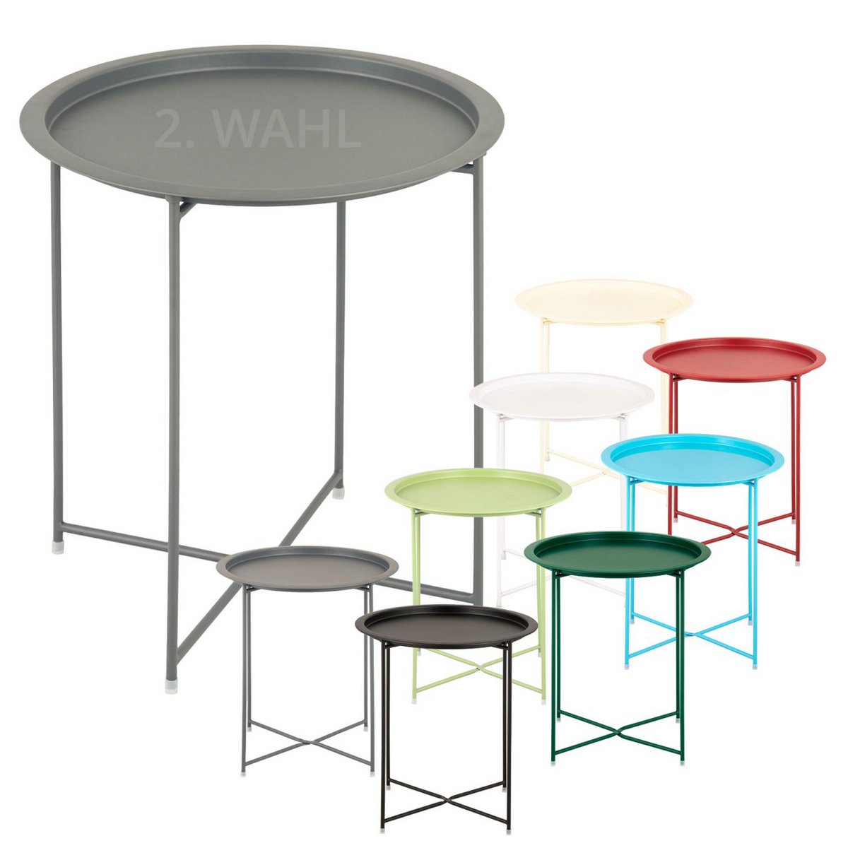 Side table 2nd choice garden table balcony table patio table round Alberta metal can be stored small