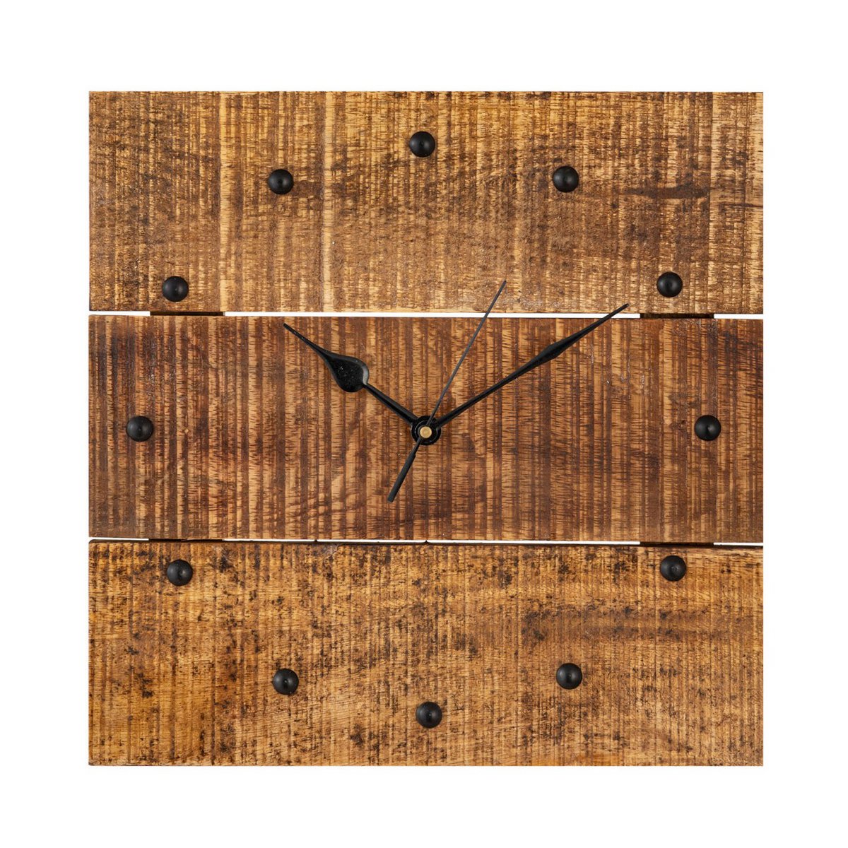 Wall clock wood clock 30x30cm wall clock wood living room noiseless square made of mango wood