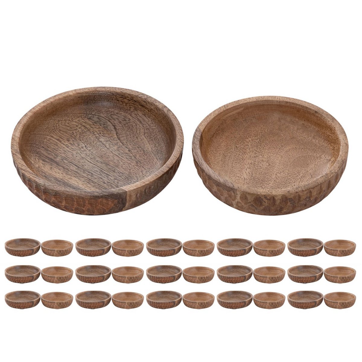 Wooden bowl Masterbox 16x set of 2 ø15/17cm decorative bowl Tik & Tok round mango wood