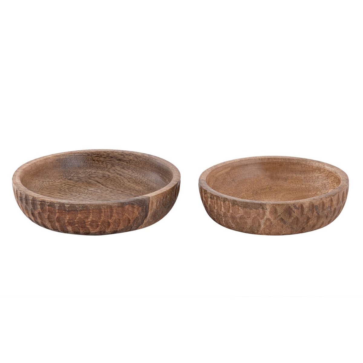 Wooden bowl set of 2 ø15/17cm H4cm decorative bowl Tik & Tok round mango wood
