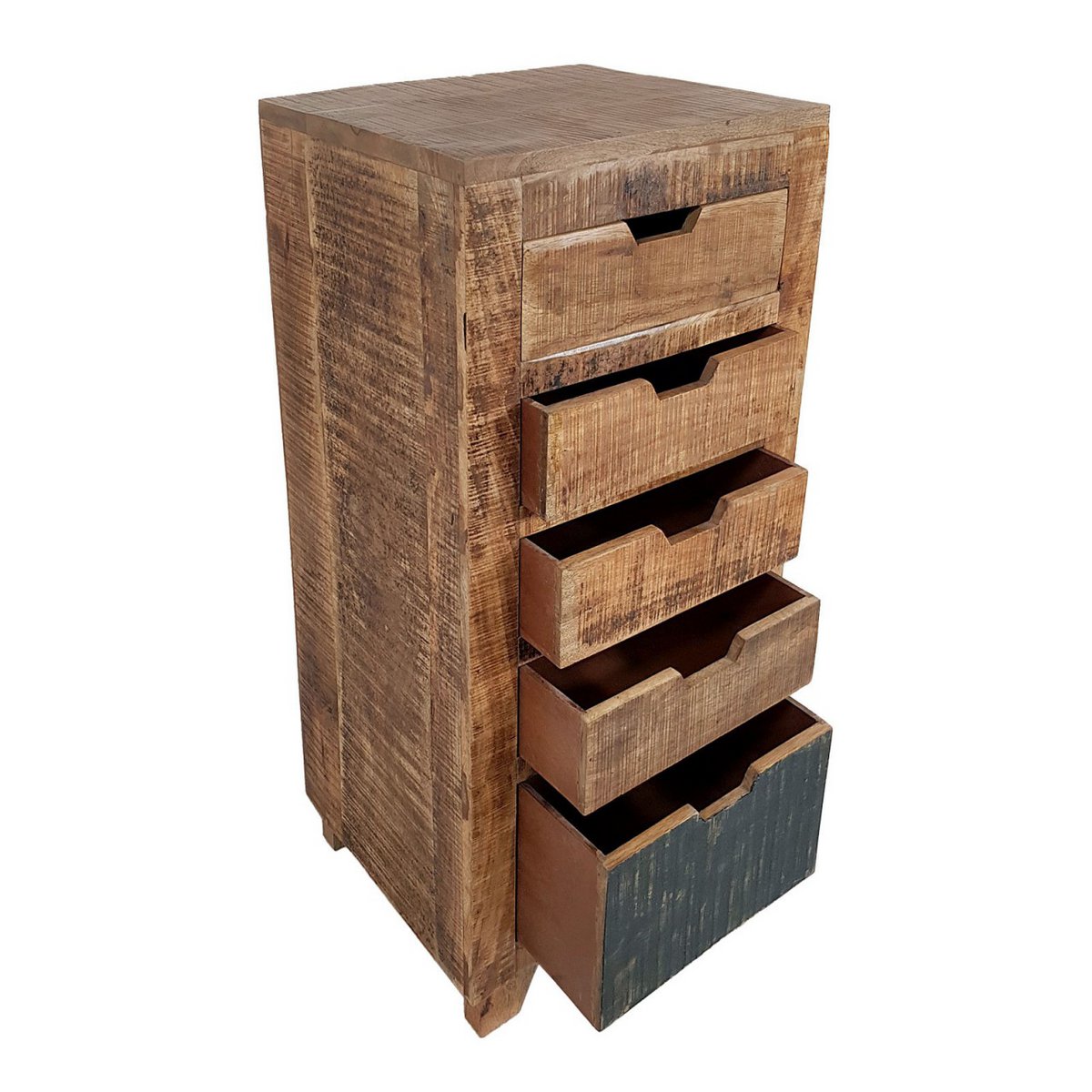 Drawer chest of drawers W 40 H 92 cm, drawer tower, sideboard, California natural mango wood