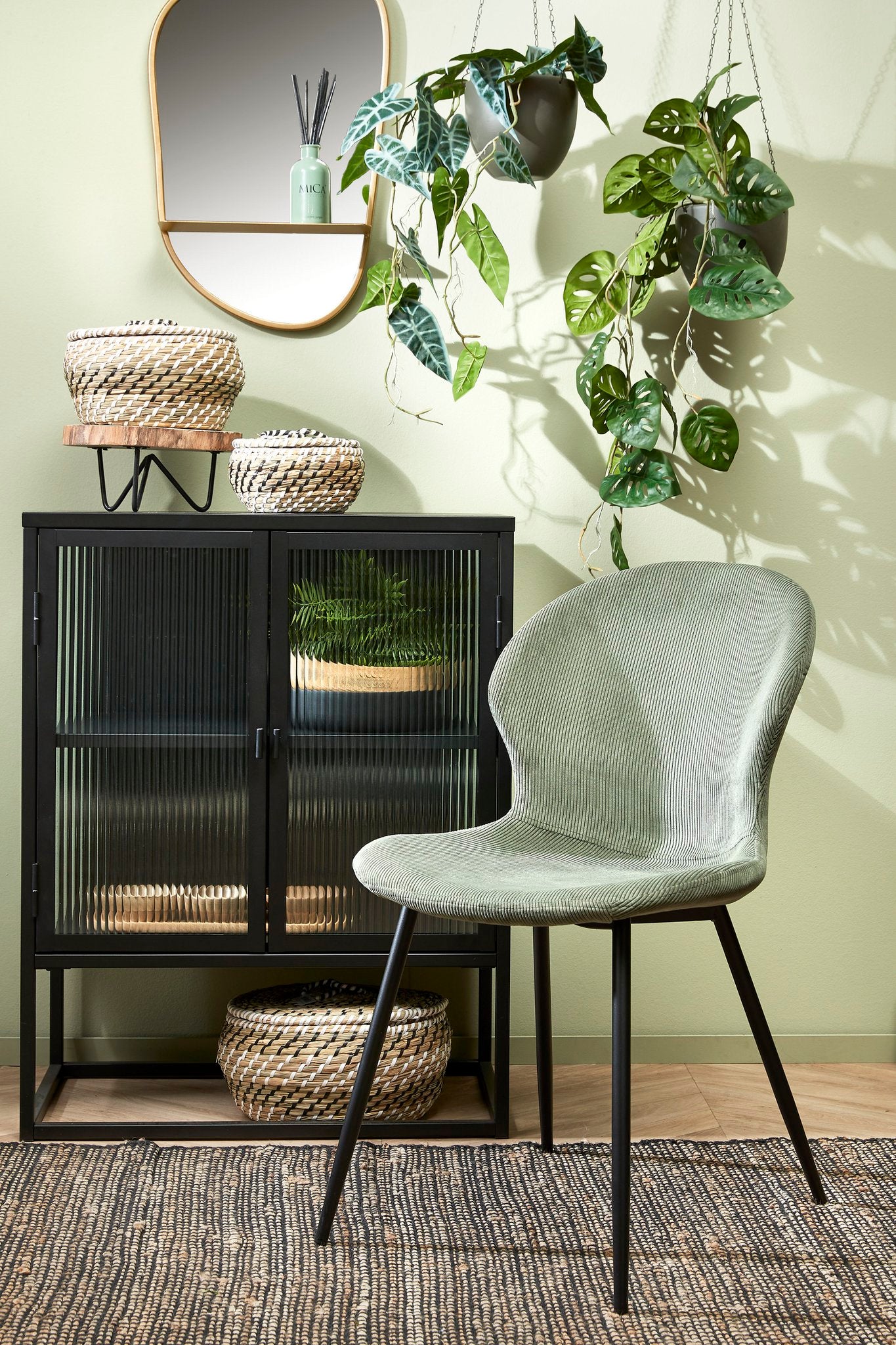 Max Dining chair - Velor - Dark green