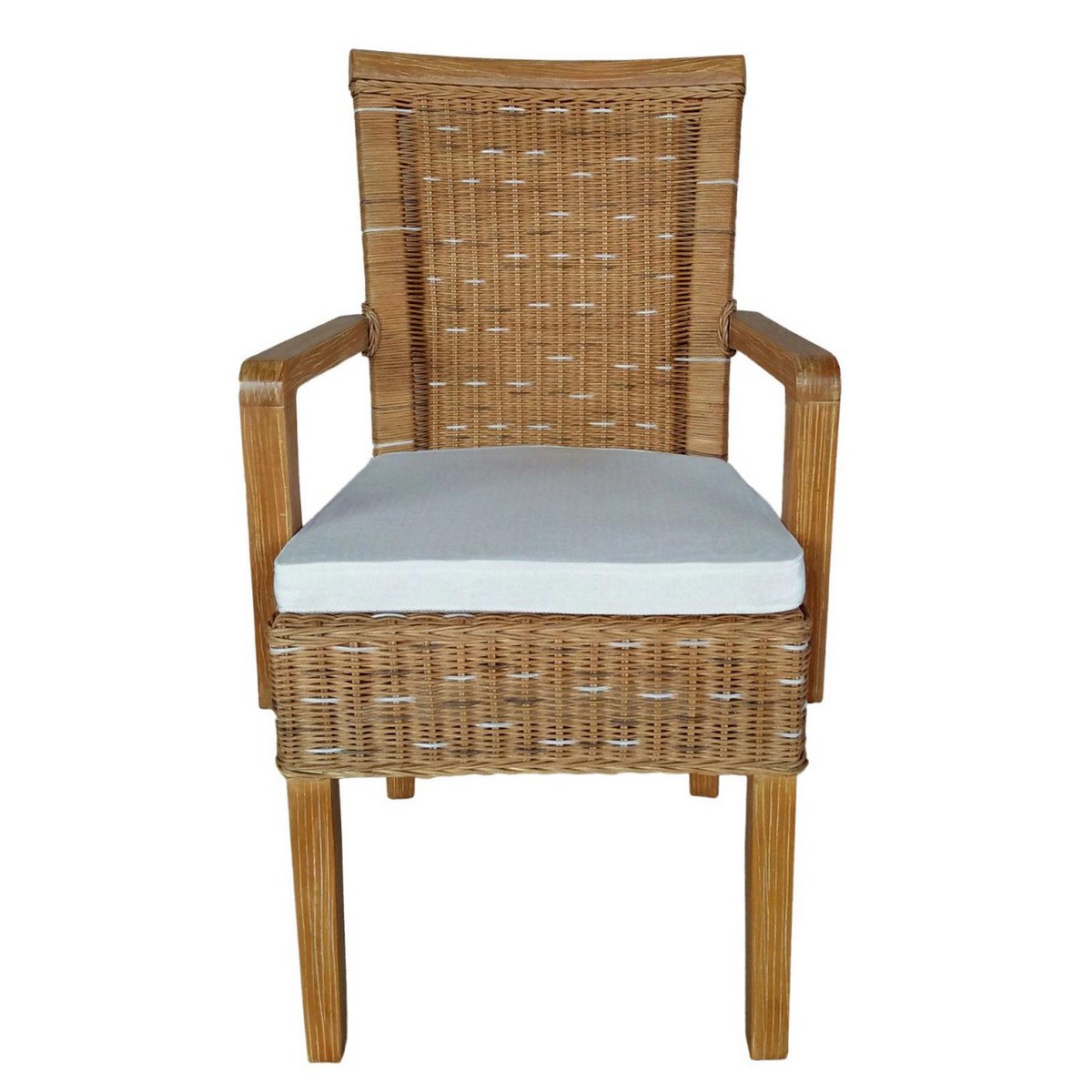 Dining room chairs set with armrests 2 pieces rattan chair brown Perth