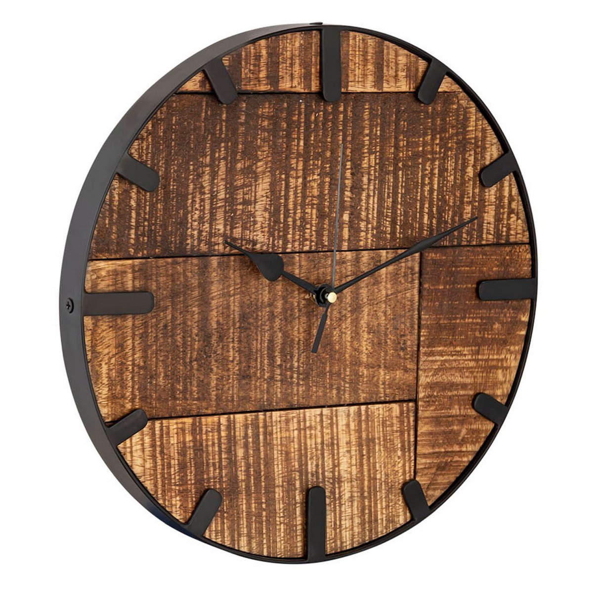 Wall clock wood ø 30 cm living room clock modern round made of wood vintage silent made of mango wood
