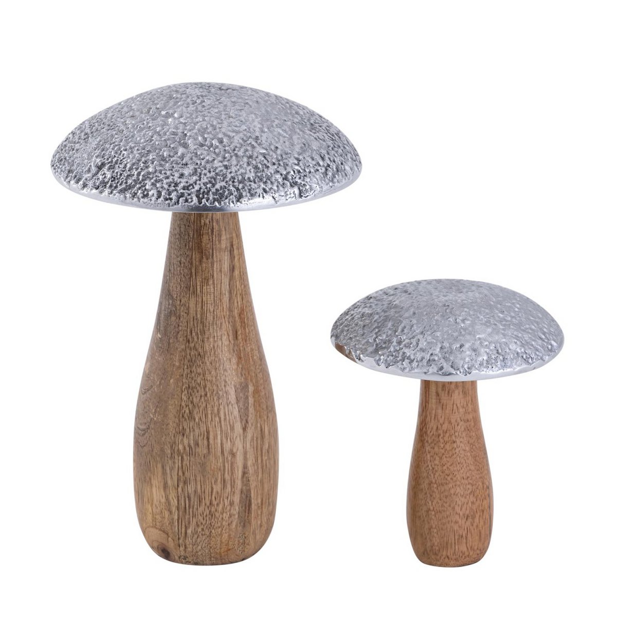 Decorative figures set of 2 mushrooms H20/12x13/9cm stand Masterbox 12x 2-piece mango wood