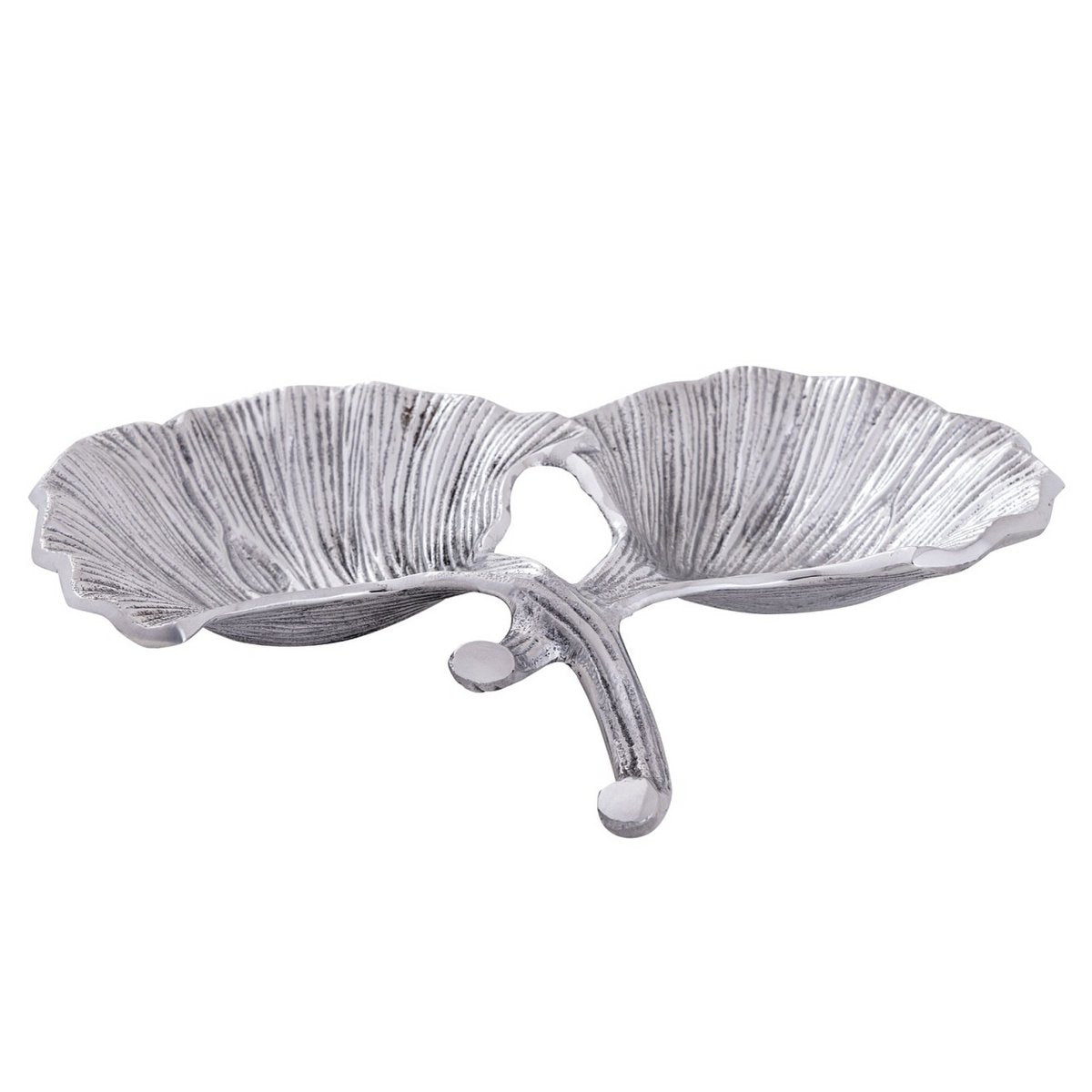 Decorative bowl bowl aluminum ginkgo 2 leaves gold or silver leaf bowl