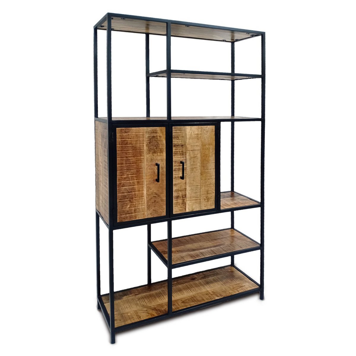 Bookcase shelf cupboard compartment 100x193x36cm Liverpool metal frame