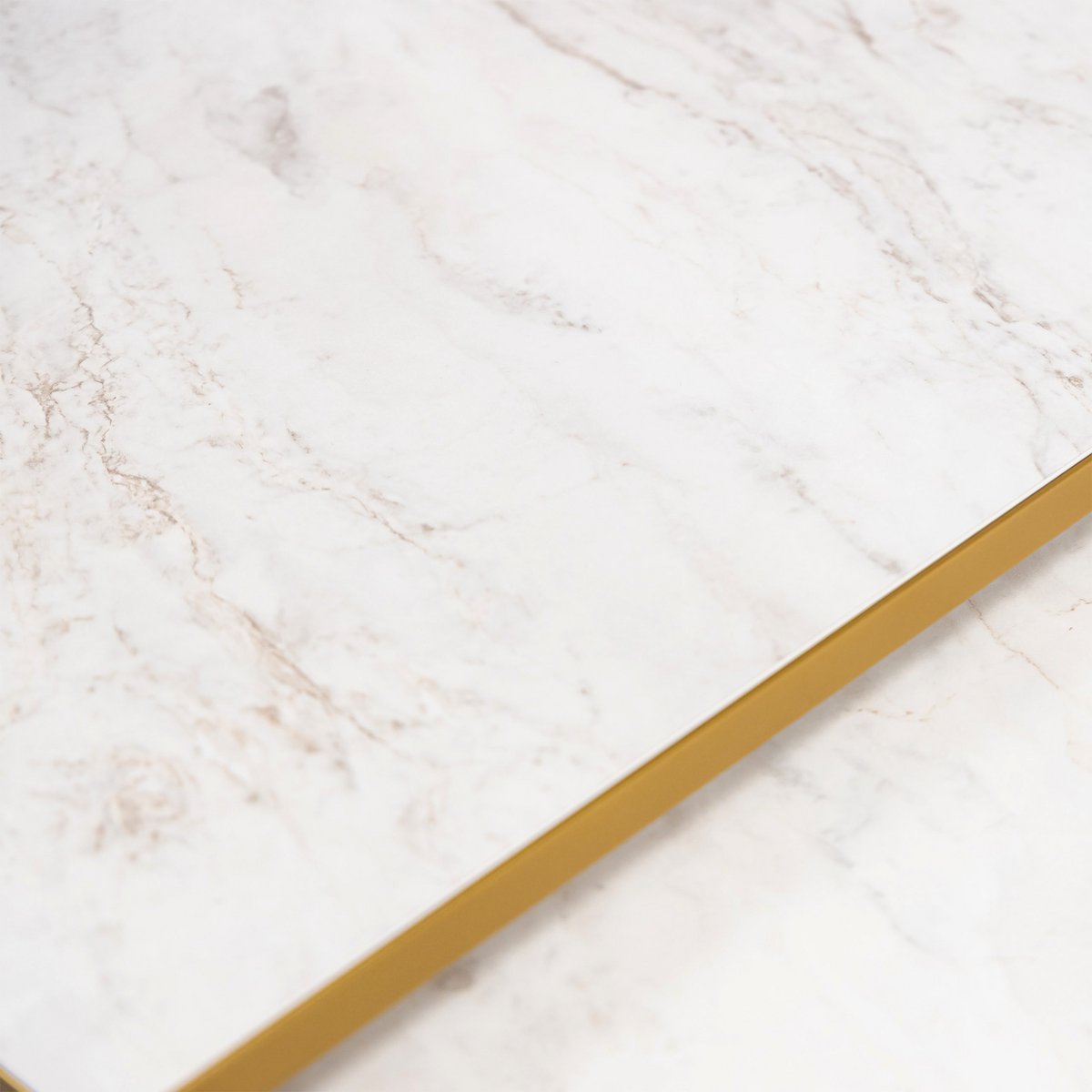 Stalux Coffee table set 'Lisa' 65 and 50cm, color gold / white marble