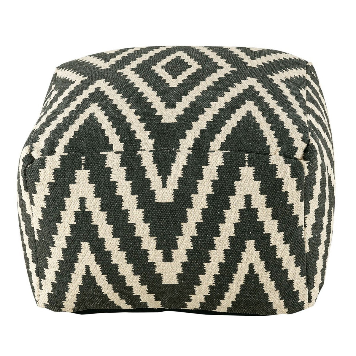 Cube seat footstool stool 55x37x55 cm pouf kilim floor cushion Peru black taupe yellow turquoise