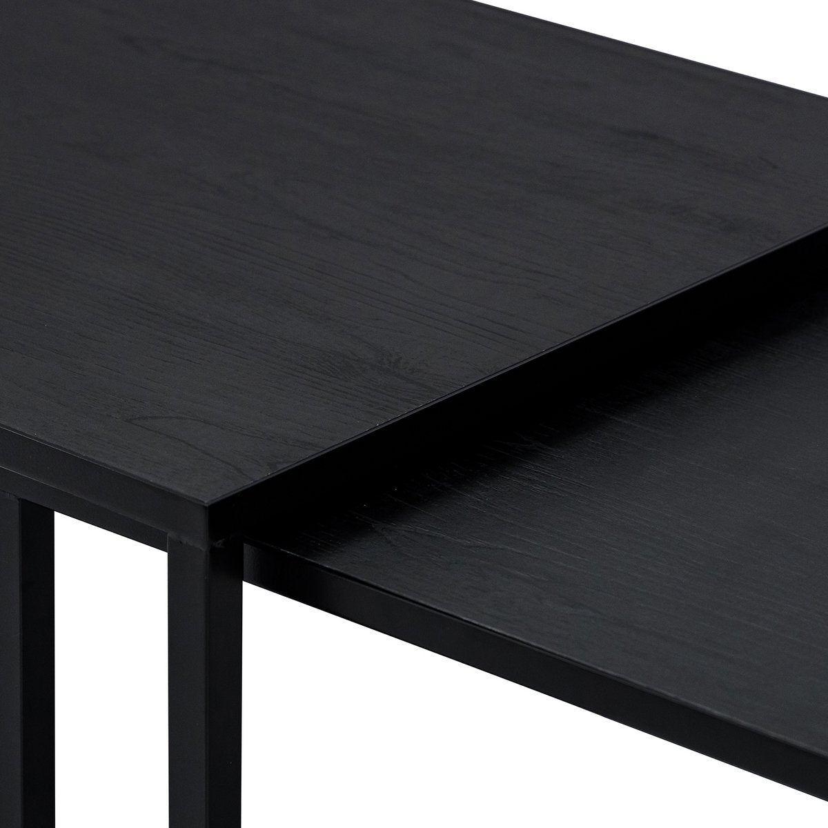 Stalux Coffee table set 'Lisa' 65 and 50cm, color black / black oak