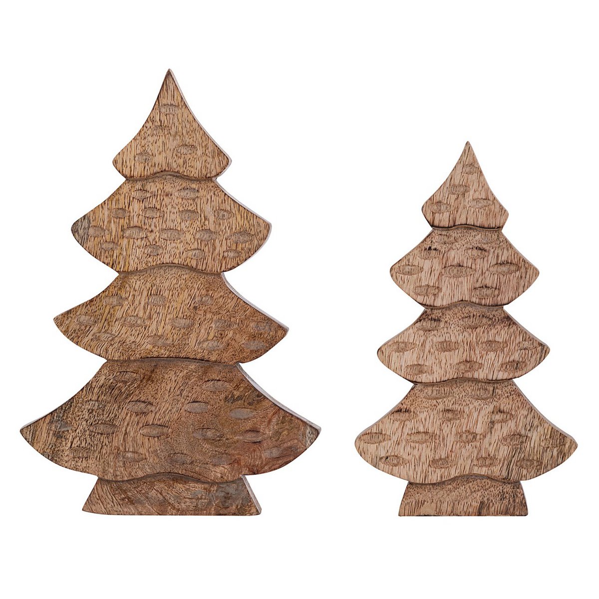 Decorative tree figure set of 2 wooden figures H23/20cm wooden tree Christmas decoration mango wood