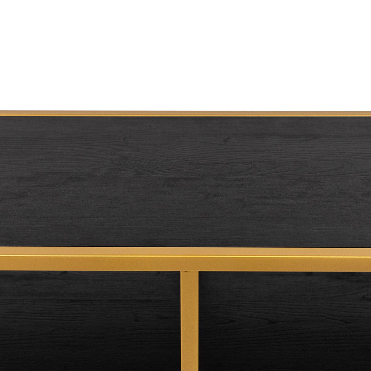 Stalux Side-table 'Teun' 200cm, color gold / black oak