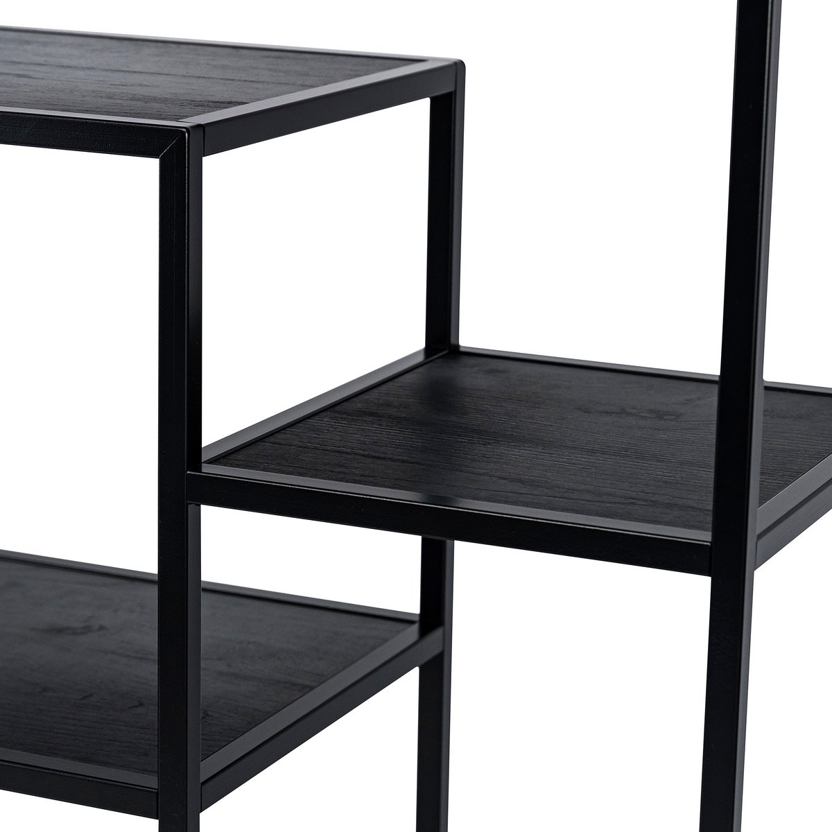Stalux Shelving unit 'Guus' 80 x 200cm, color black / black oak