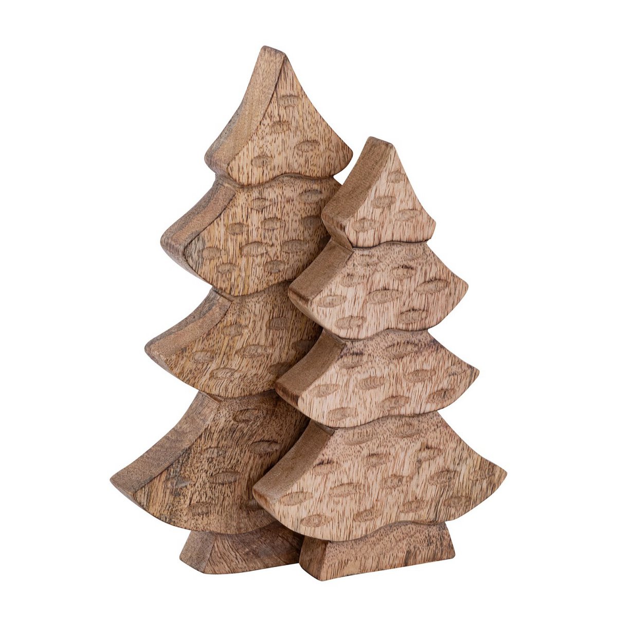 Decorative tree figure set of 2 wooden figures H23/20cm Masterbox 16-piece Christmas decoration mango wood
