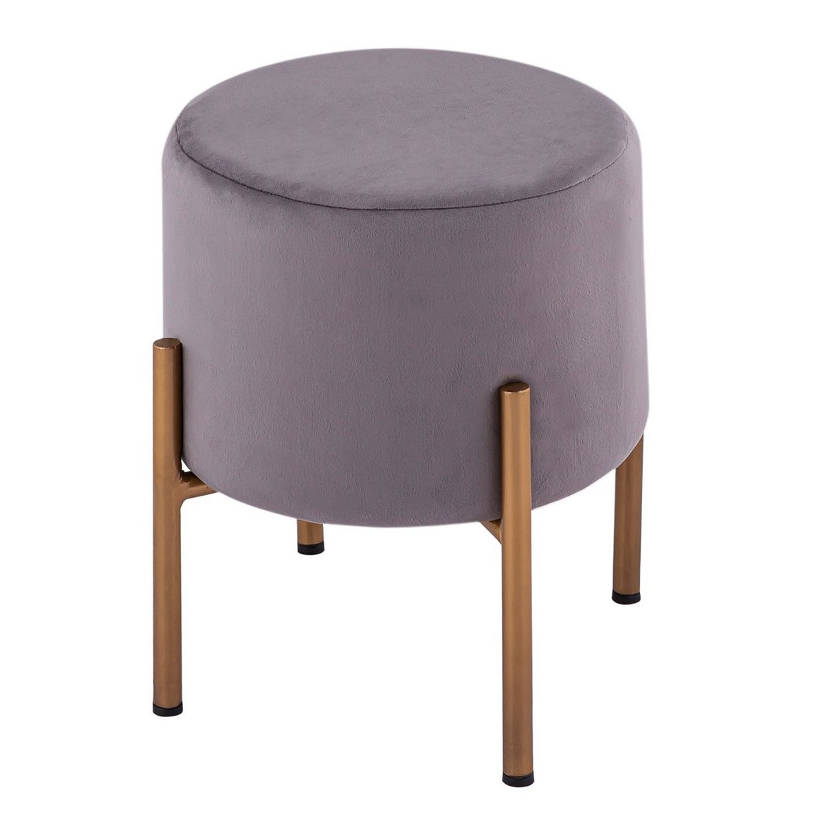 Velvet stool 2nd quality stool velvet pouf Ø 32 H 38 cm pouf velor with feet rose iron gold