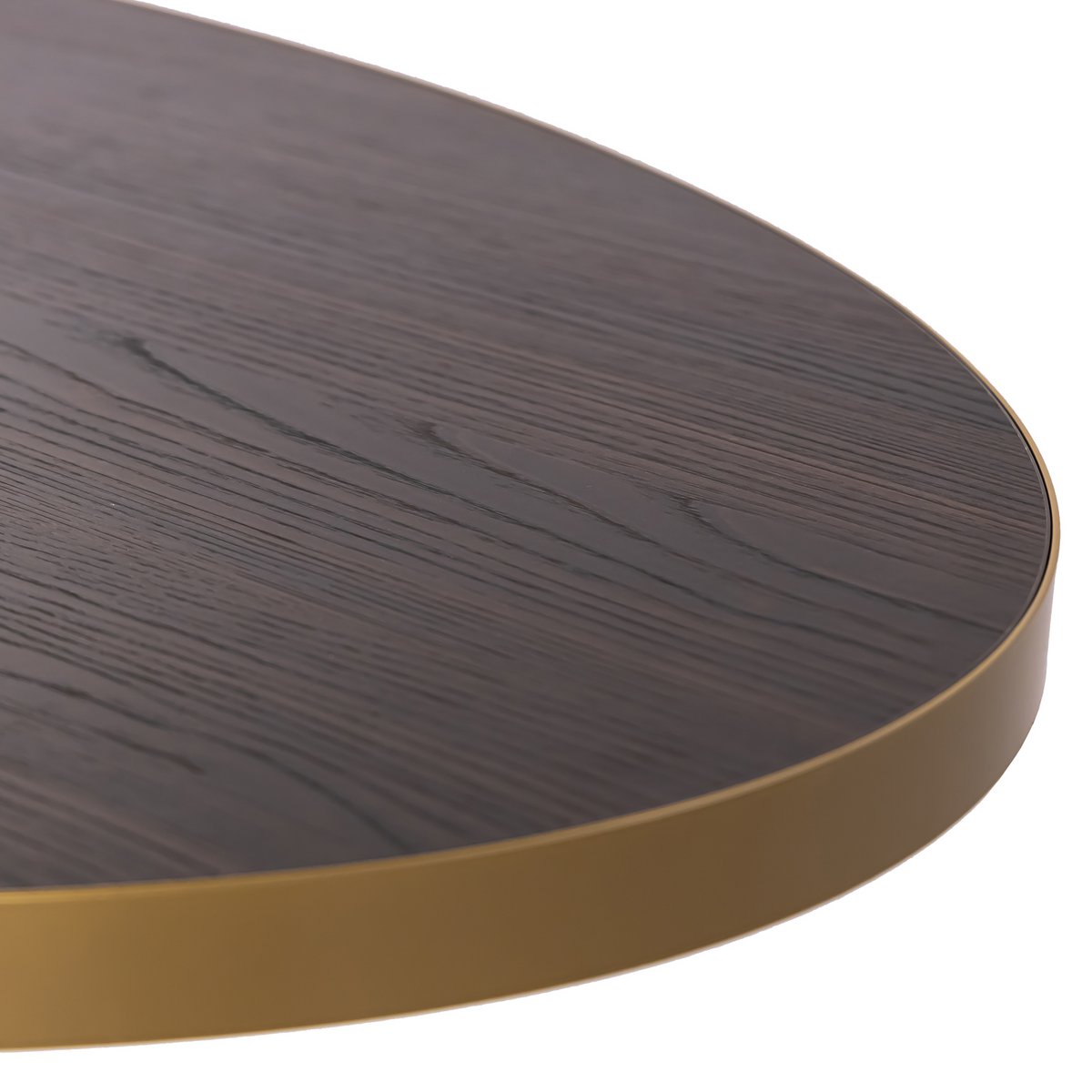 Stalux Oval dining table 'Mees' 180 x 100cm, color gold / brown wood