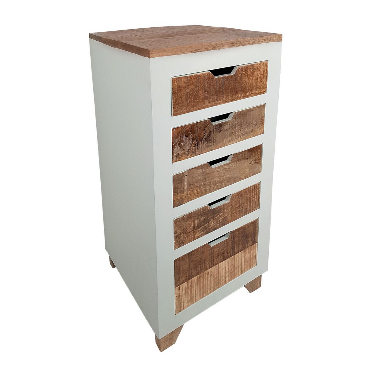 Drawer chest of drawers W 40 H 92 cm drawer tower sideboard California white mango wood