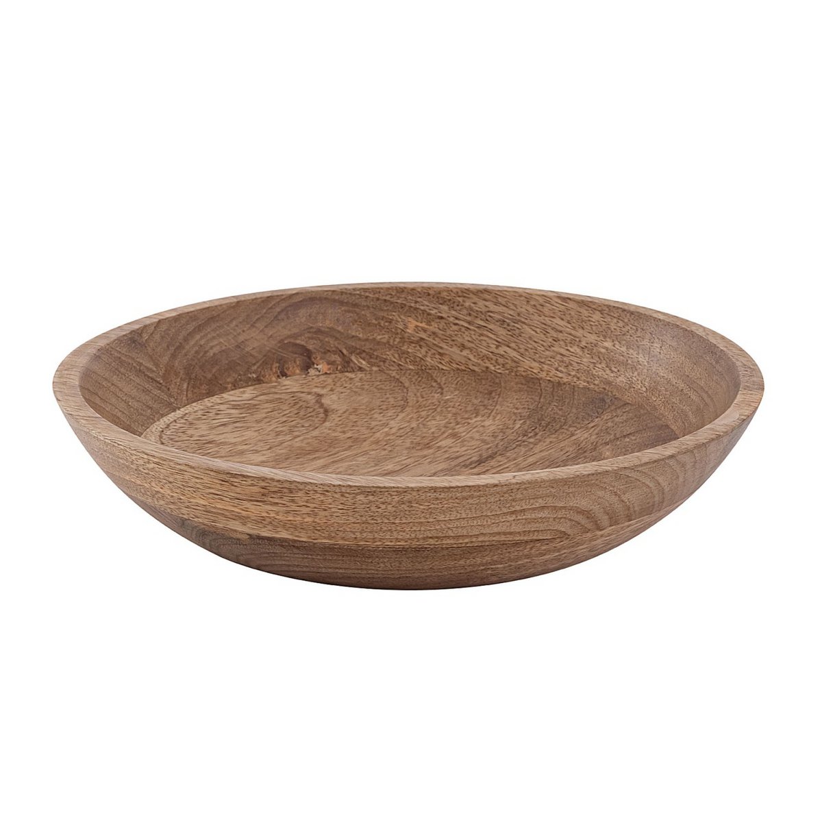 Wooden bowl decorative bowl round ø25 or 30cm H6cm Masterbox 8-piece modern simple mango wood