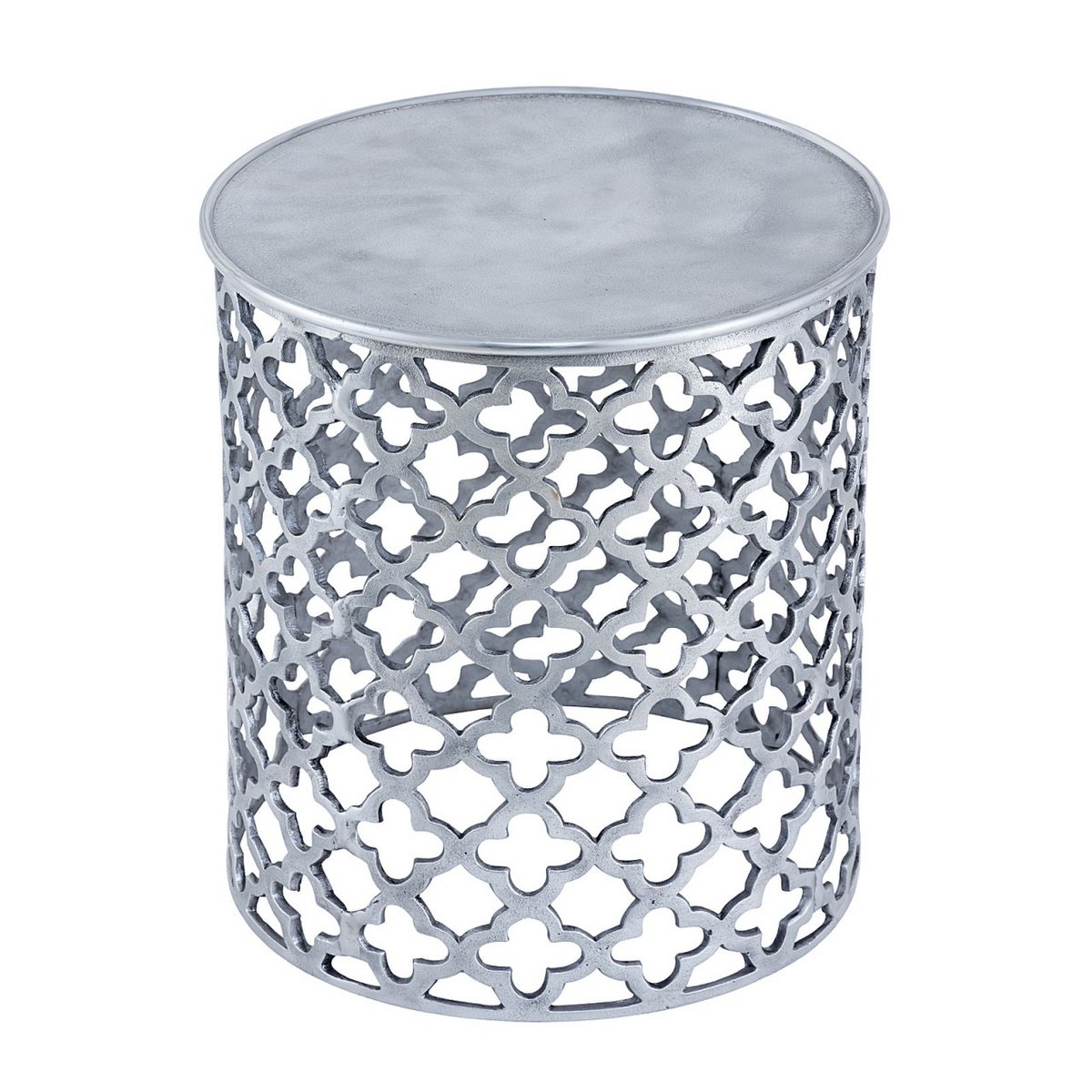 Decorative metal side table ø 40 x 45 cm round Cairo silver or gold aluminum oriental