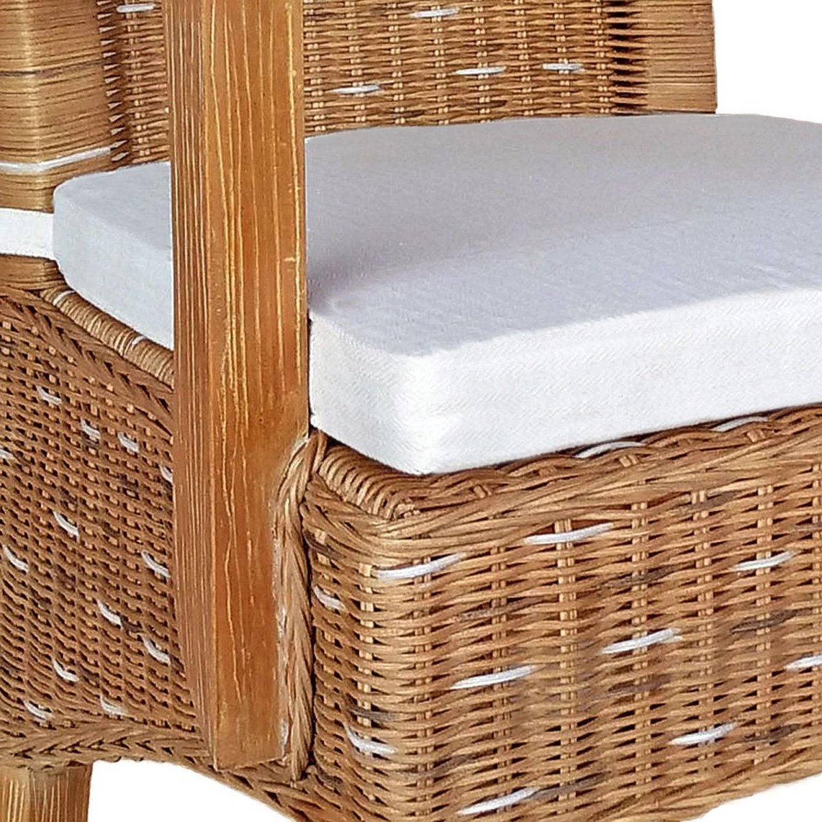 Dining room chairs set with armrests 2 pieces rattan chair brown Perth