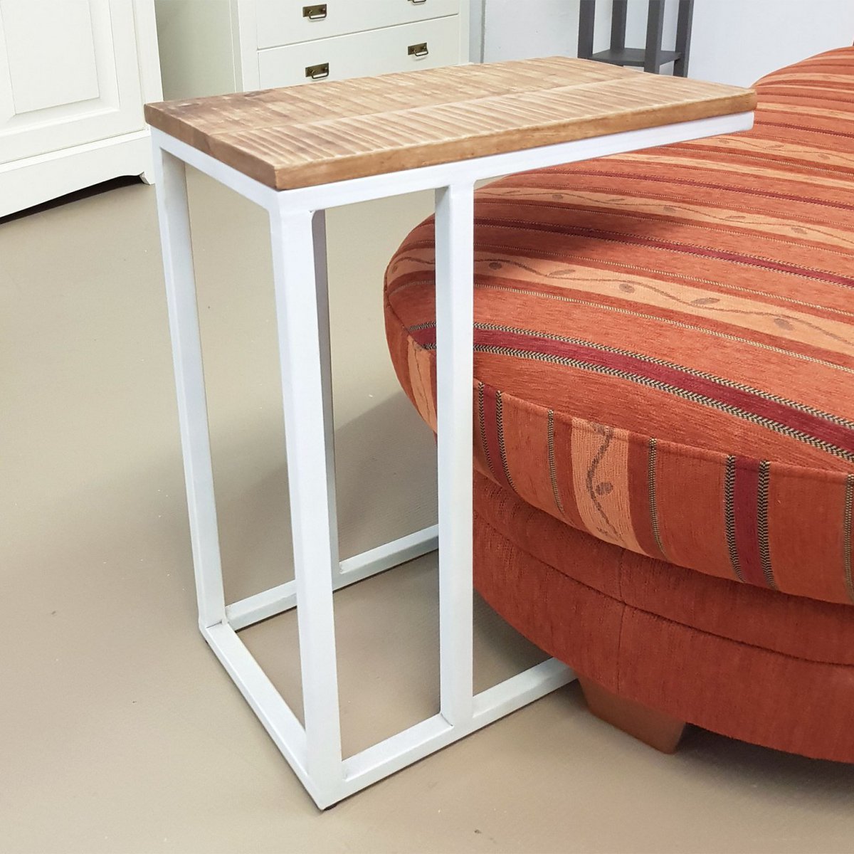 Side table sofa table laptop table C-table 40x60x25 cm Liverpool metal frame black or white