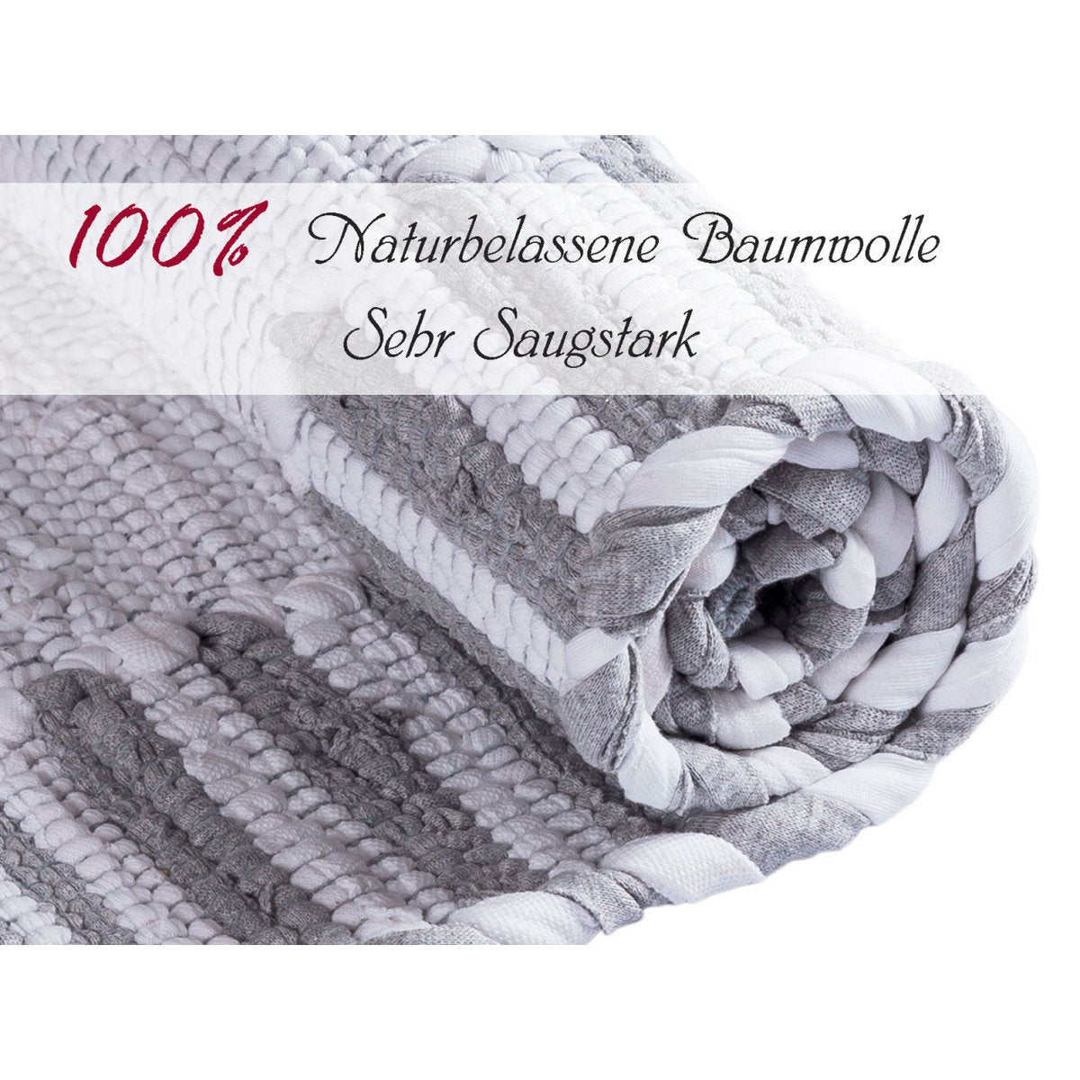Bathroom rug set of 2 large 80 x 50 cm 100% cotton bath mat bath mat Chindi