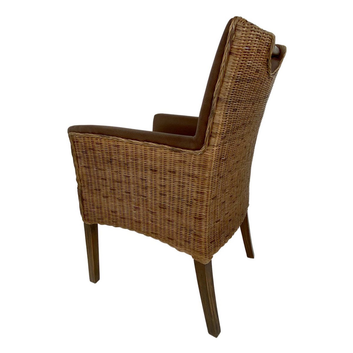 Dining room chairs set of 6 rattan armchairs Bilbao fully upholstered upholstery prairie brown