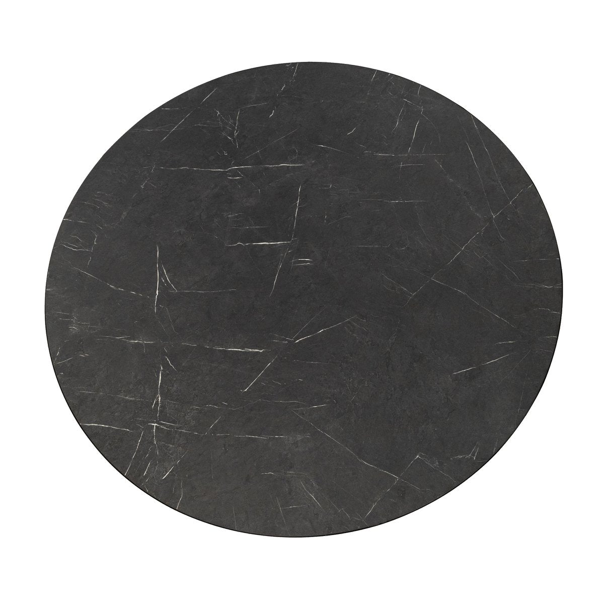 Stalux Round dining table 'Daan' 120cm, color black / black marble