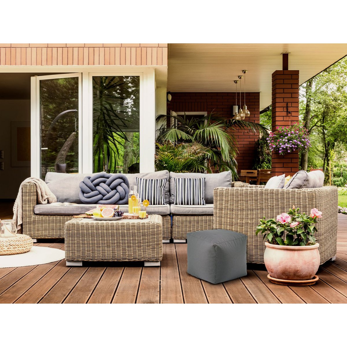 Cube seat stool 45x45x45 cm footstool footrest floor cushion Bamba dimensionally stable waterproof