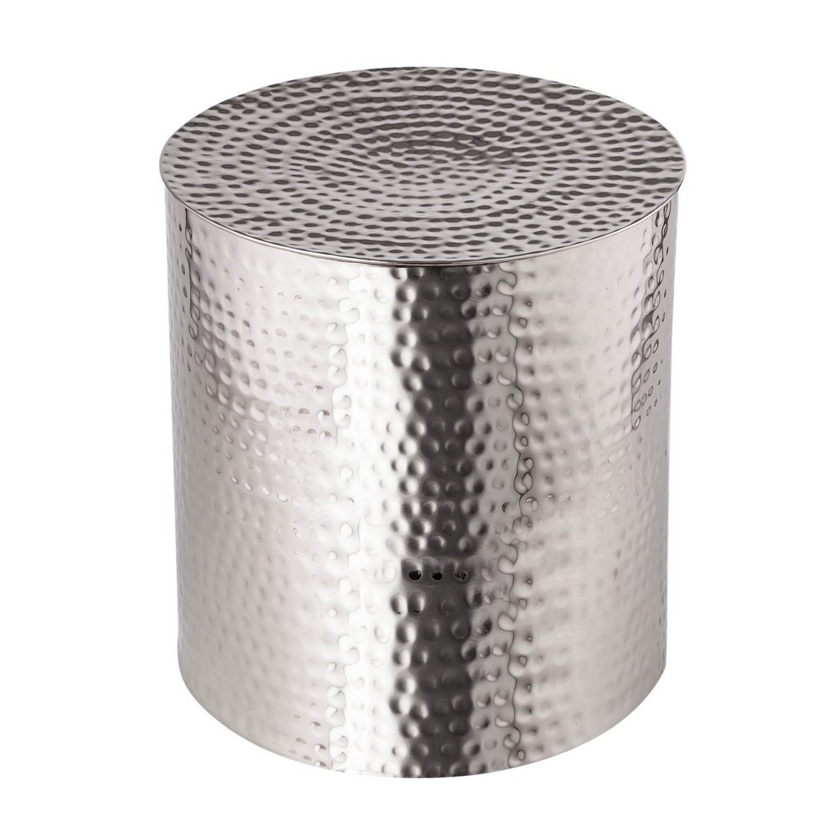 Side table metal ø 40 x 45 cm round decorative table Tunis silver or gold hammered aluminum