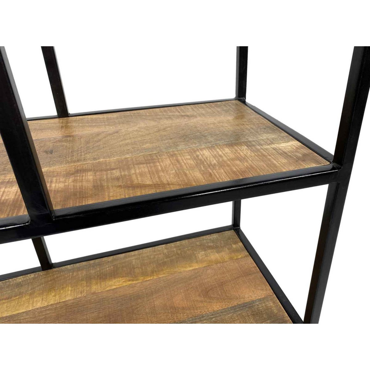 Standing shelf books shelf room divider bookshelf 75 x 115 x 36 cm Liverpool metal frame black