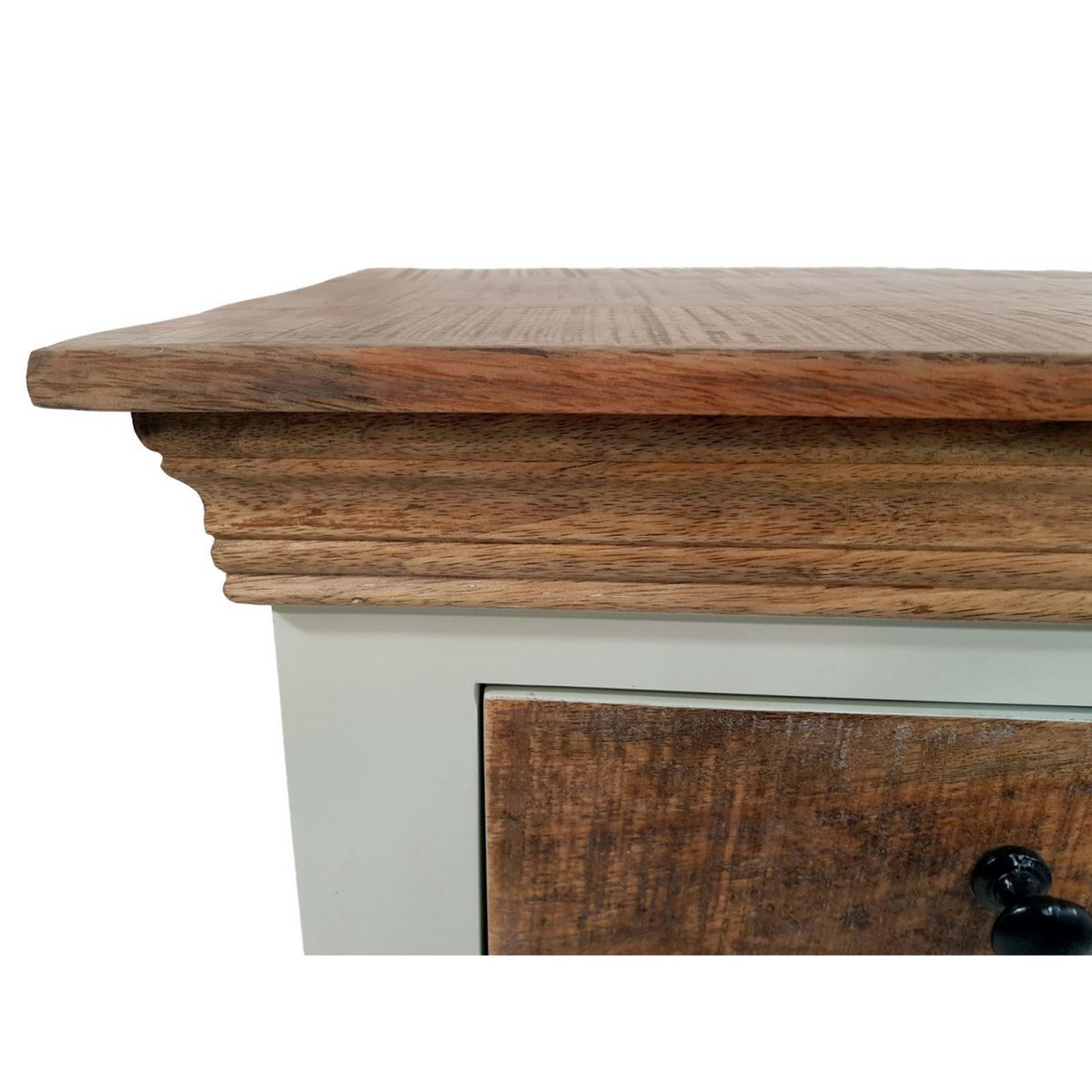 Nightstand bedside table W 45 H 60 cm night dresser Ibiza solid mango wood solid white natural