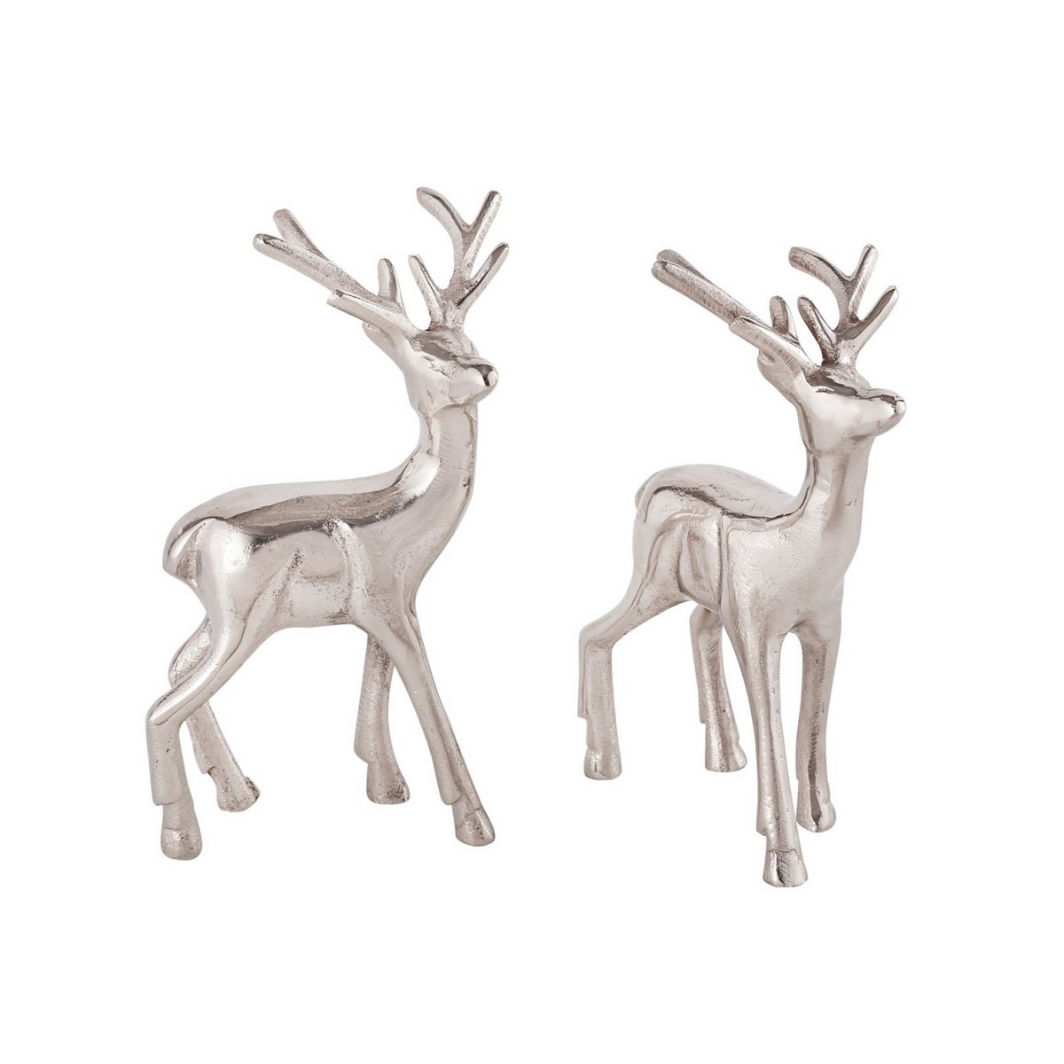 Deco figure set of 2 deer table decoration animal figure metal Christmas decoration silver or gold aluminum