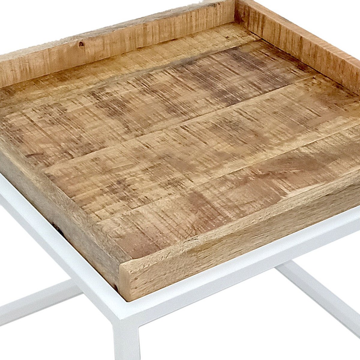 Coffee table set of 2 square nesting tables Seattle metal frame