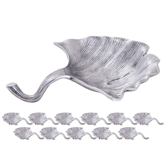 Decorative bowl bowl Masterbox 12-piece aluminum ginkgo large gold or silver leaf bowl